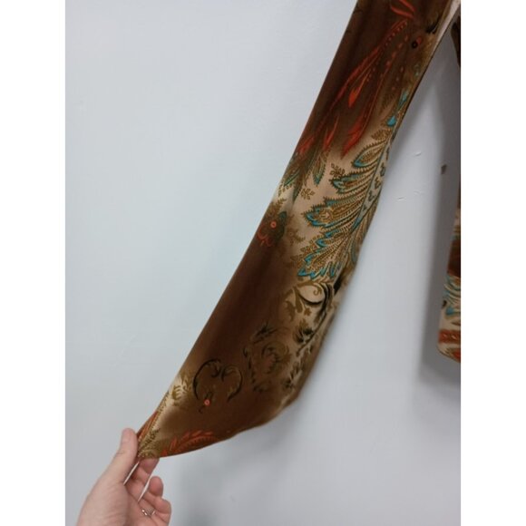 Vintage 90s Unix Womens Crop Top Large Brown Paisley Flared Sleeve BOHO Fairy - Picture 5 of 10